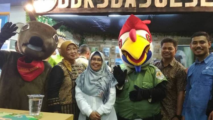 Rangkong Sulawesi dan Anoa yang membuat macet jalan di Indogreen 2019
